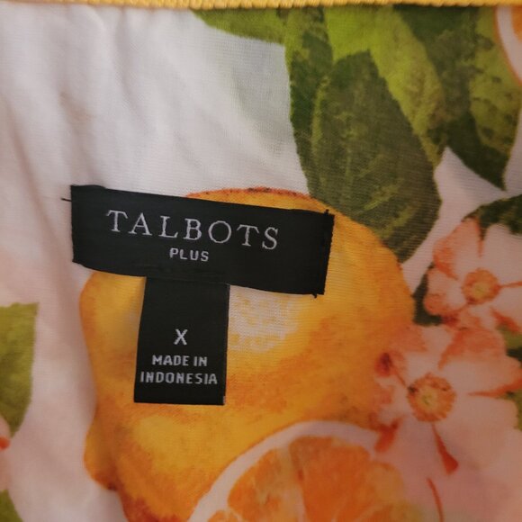 NWOT Talbots Oranges and Lemons button up shirt, Size X - Picture 4 of 5